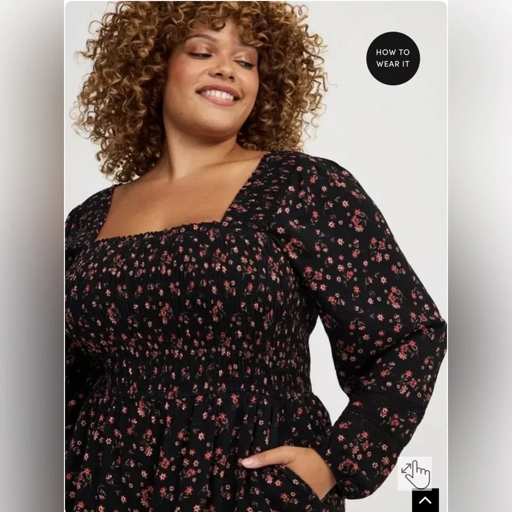 NEW Torrid Floral Long Sleeve Romper - Picture 4 of 5